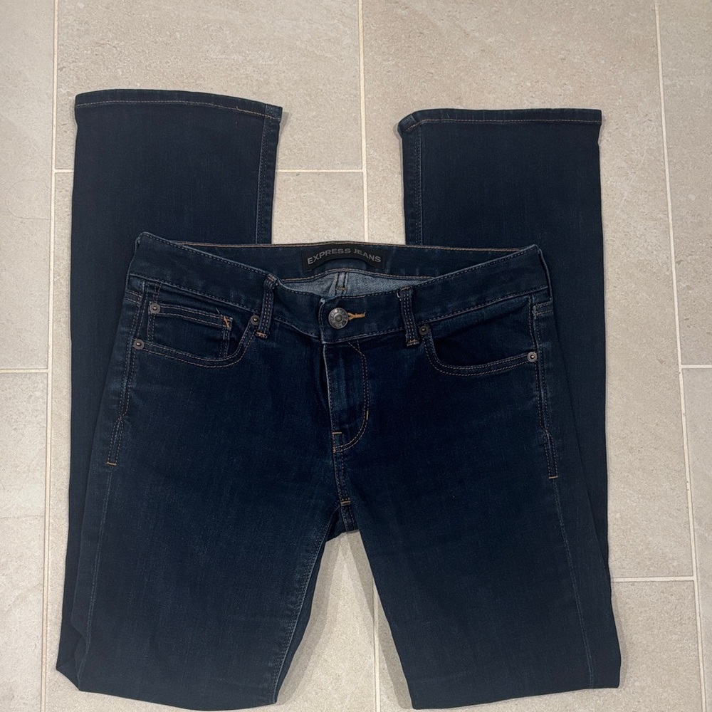 Express Women's Midnight Blue Straight Leg Jeans